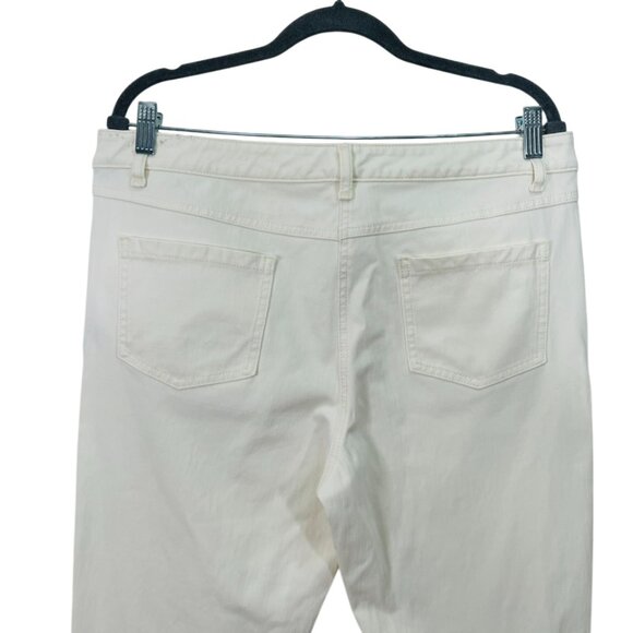 J. McLaughlin White Slim Straight Leg Stretch Jeans Size 14 - Picture 9 of 13